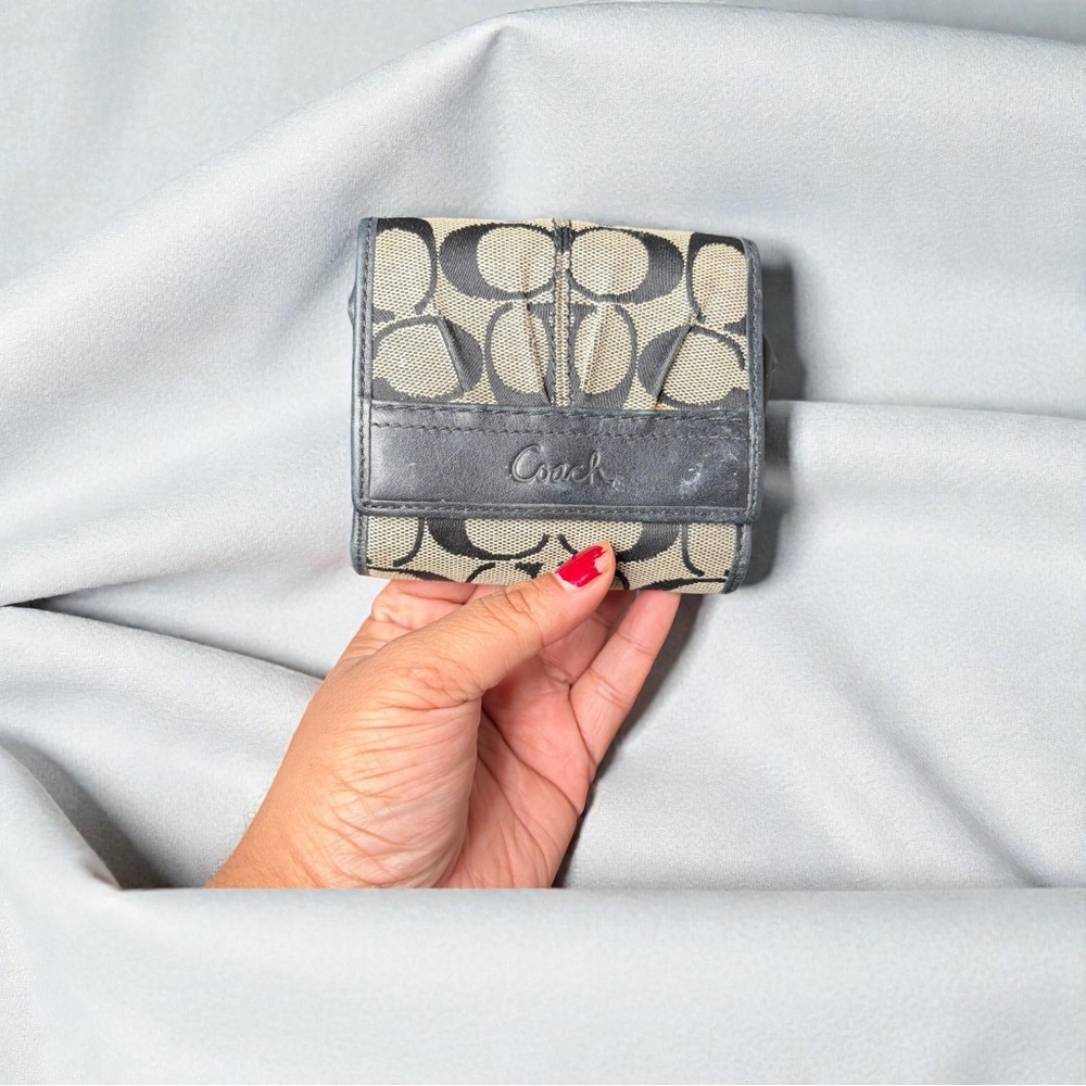 Coach Gray and Black Signature Wallet